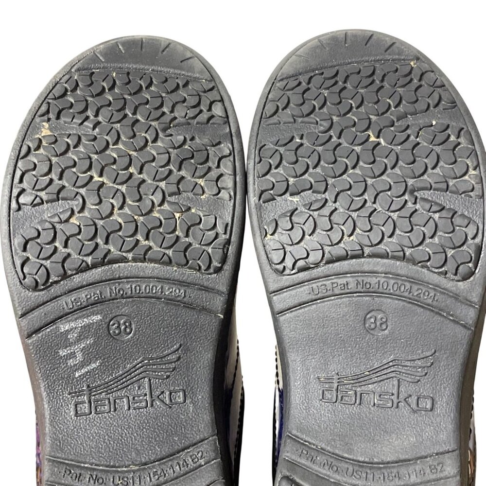 Dansko Purple Multi Abstract Pattern Clogs - Picture 10 of 11